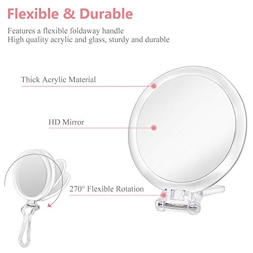Cheftick 6" Double Sided Magnifying Mirror - 1X & 7X Makeup Mirror