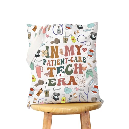 WCGXKO PCT Merchandise Patient Care Tech Gift PCT Nurse Appreciation In My Patient Care Tech Era Canvas Shopping Bag Tote Bag
