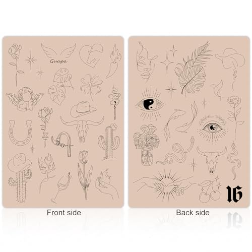 Tattoo Practice Sheets 3PCS – Fine Line Templates on Silicone Skin