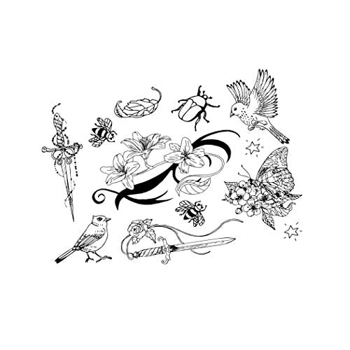 Neva Nude Inked & Ensorcelled Magical Nature Large Temporary Tattoo Pack | Body Decoration for Festivals, Raves, and More