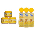 Ricitos de Oro Chamomile 3-Pack Hair Gel with 4.05 Oz Jars and Baby Shampoo 3 Pack with 8.4 FL Oz Bottles