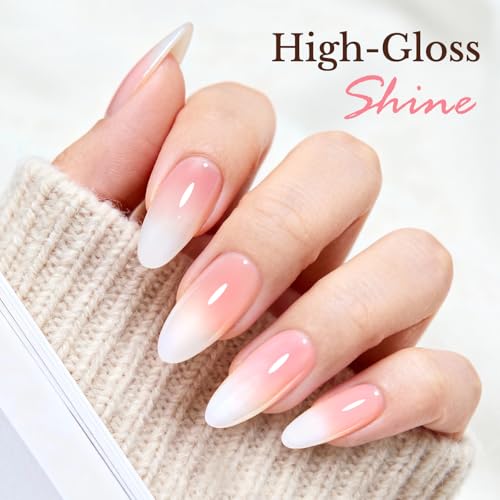 Nude Pink Nail Polish Set - 4 Sheer & Glossy Colors for Natural Manicure