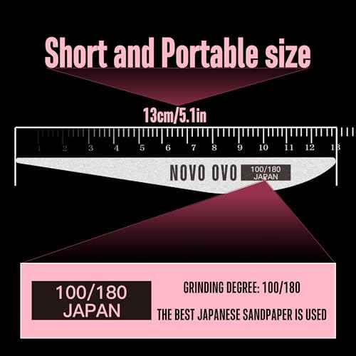 NOVO OVO Thin Nail File 10 PCS Professional Double Sided Extra Slim,Reusable,Emery Board(100/180 Grit) Nail Styling Tools for Home and Salon,Manicure Pedicure Tool and Nail Buffering Files