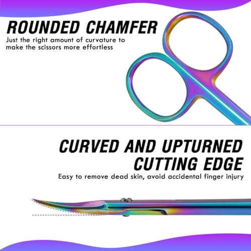 BROWBLOOM Precision Curved Cuticle Scissors & Storage Case - Stainless Steel