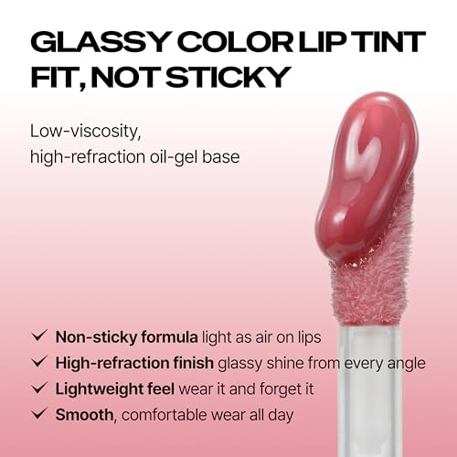 Touch in Sol Glassy Color Lip Oil – Hydrating Lip Gloss, Soft Coral