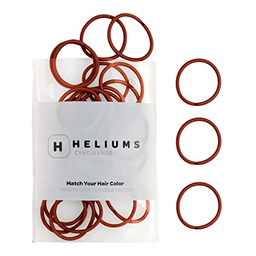 Heliums Small Red Hair Ties - No Damage Reusable Ponytail Holders for Thin Hair & Kids, 48 Pack