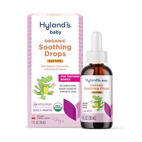 Hyland's Baby Organic Daytime Soothing Drops for Oral Discomfort, 1 oz, Ages 2 Months and up, Organic Cherry Flavor