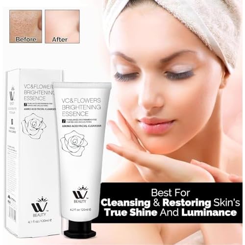 WBM Facial Cleanser with Amino Acid, Perfect Anti-Aging, Skin Brightening and Wrinkle Reducing Acne Daily Face Wash for All Skin Types With Organic & Natural Ingredients - 4.2 fl oz/120 ml