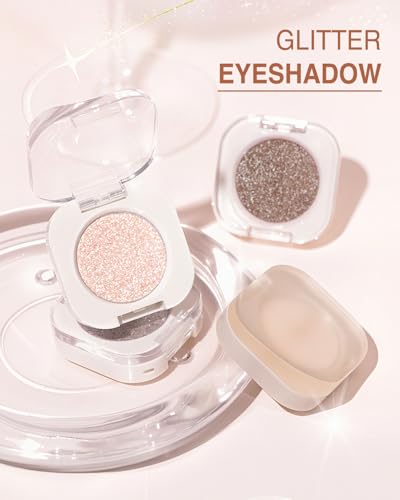 Glitter Eyeshadow Duo - Long-Lasting Shimmer Gold & Champagne