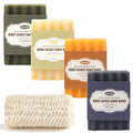 Natural Soap Bar ? Handmade Soap with Foaming Pouch, Face & Body Wash, Moisturizing & Cleansing with Tea Tree & Coconut Oil, Shea Butter, Jojoba & Honey, Gift for Men & Women, 4 Pack 16.8 Oz