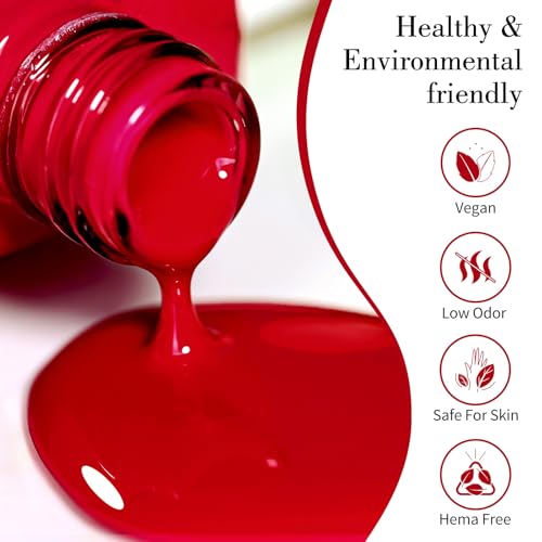 CANNI Maroon Red Gel Nail Polish 9ml High Gloss UV LED Soak Off