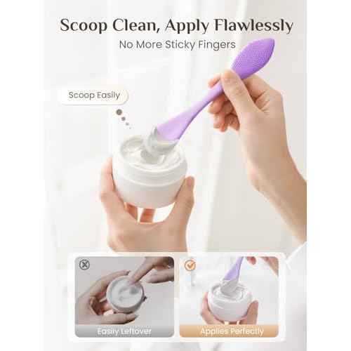 Rena Chris 3 Pcs Silicone Face Scrubber, 3 in 1 Face Mask Applicator & Facial Cleansing Brush, Pore Brush for Exfoliating, Blackhead, Skincare Applicator Tools