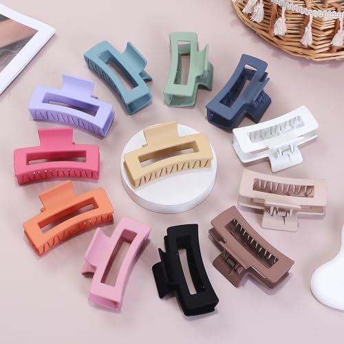 12 Piece Medium Hair Clips 3.5 Inch Square Claw Clips
