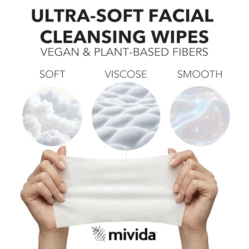 Mivida Mini Makeup Remover Wipes - 50 Pocket Packs, Dermatologist Tested, Fragrance & Alcohol Free, Travel & On-the-Go Cleansing