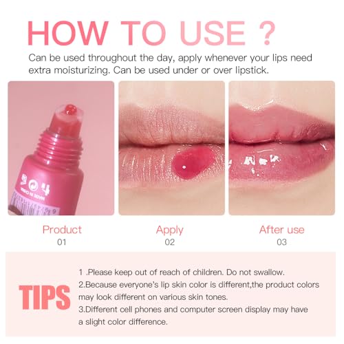 5-Color Lip Balm Butter Set with Plumping Gloss Oil