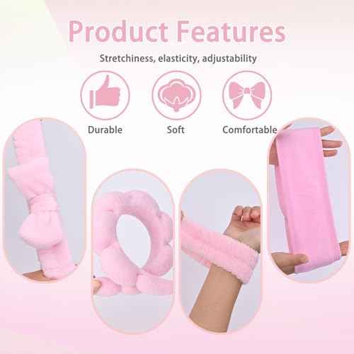 Spa Gift Set: Bubble Headband, Face Wash Headband, Skin Care Wristbands for Ladies and Women