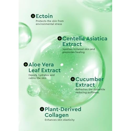 bewants Cica Collagen Hydrogel Jelly Mask with Centella Asiatica, Aloe Vera, Cucumber Extract ? Moisturizing Face Sheet for Soothing, Firming, and Radiance (4 Packs)