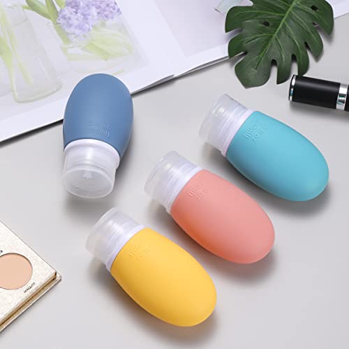 Leak Proof Silicone Travel Bottles 4 Pack 2oz TSA Approved