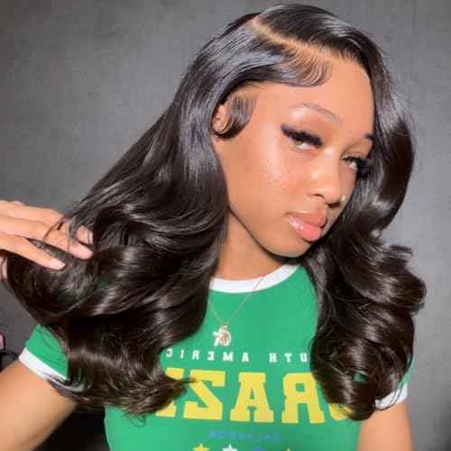 Wiggins 250 Density Body Wave Side Part Layered Wig Human Hair Ocean Wave Layered Cut Curtain Bangs Face-Framing Layercut 6x8 Glueless Wig Human Hair Pre Plucked Pre Cut 16 Inch