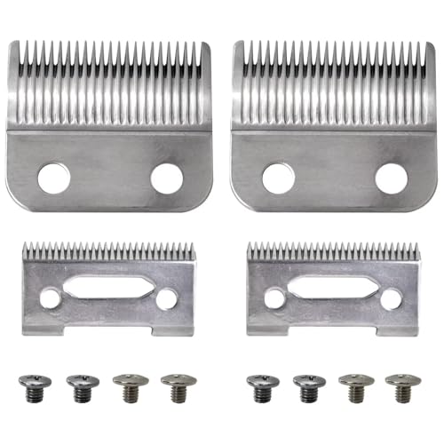 Steel Hair Clipper Blade Fit for Wahl Precision MC3 Blades, Pack of 2 Steel Blades Replacement for 2-Hole Standard Wedge 5 Star Legend Clippers by YTXXDEUS