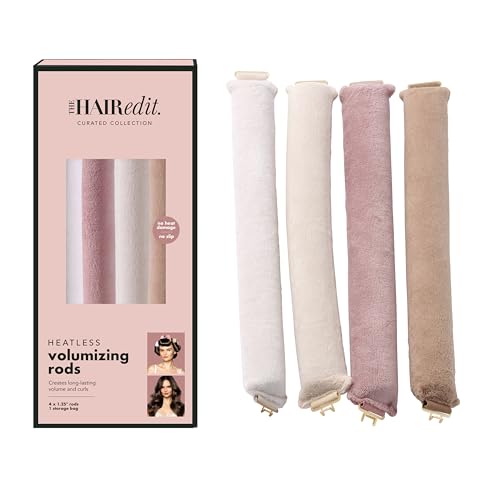 The Hair Edit Volumizing Rods - 4 Pack Heatless Overnight Curlers (Volumizing Rods)