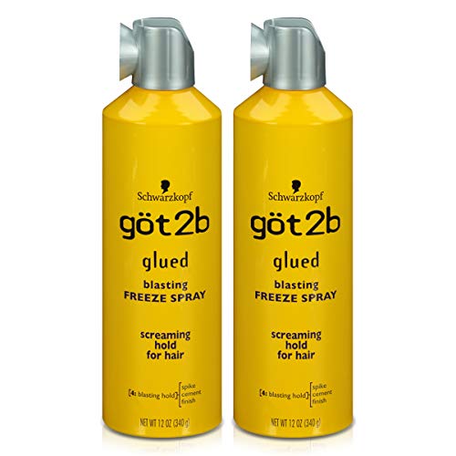 Got2B Glued Blasting Freeze Hairspray, 12 oz, Pack of 2 & Ultra Glued Invincible Styling Gel 2-6 oz Tubes + 1 Travel 1.25 oz Tube