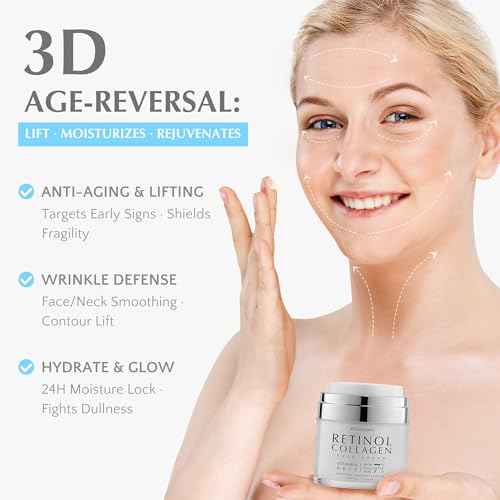 EnaSkin Retinol Collagen Face Cream: Wrinkle Cream for Women, Neck & D?collet? Anti Aging Moisturizer with 7% Hyaluronic Acid Serum - Day/Night Skin Firming & Tightening, 1.7 Oz