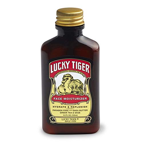 Lucky Tiger Face Moisturizer for Men (3.5 Fl Oz) ? Hydrating and Replenishing Facial Cream with Shea Butter & Green Tea ? Purifies & Reduces Wrinkles- Alcohol-Free & Fragrance-Free