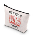 BDPWSS Horror Movie Makeup Bag Horror Movie Characters Gift Life Is Full Of Important Choices Horror Movie Fans Gift (Life Full Of Choices)