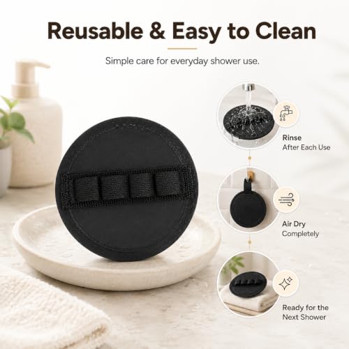 Soft Exfoliating Bath Scrubber Glove with Finger Strap
