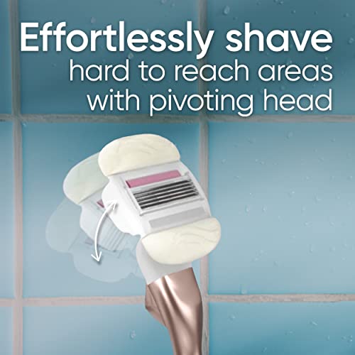 Gillette Venus Comfortglide plus Olay Sugarberry Women's Razor with Rose Gold Metal Handle + 4 Blade Refills, Holiday Gifts for Women