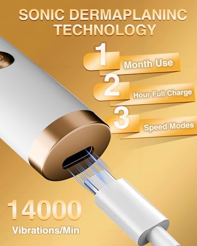 Sonic Dermaplane Razor for Women with 3 Speeds & LED Light