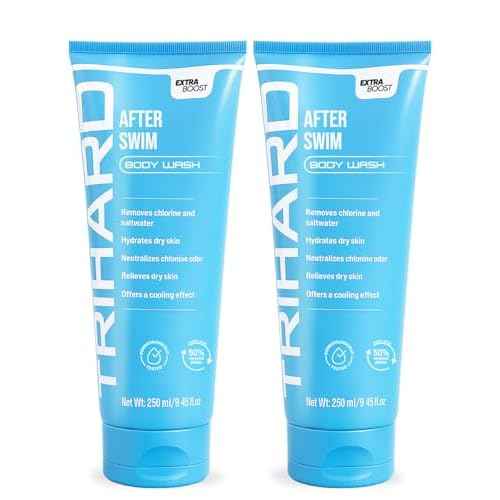 TRIHARD Chlorine Removal Body Wash, Protects and Hydrates Sensitive Skin from Pool and Ocean, Pool Essentials for Post Swim Chlorine Skin Protection (Pack of 2)