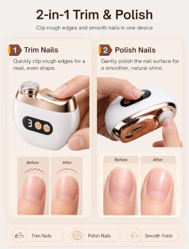 Electric Nail Clipper with LED Light & Storage for Seniors