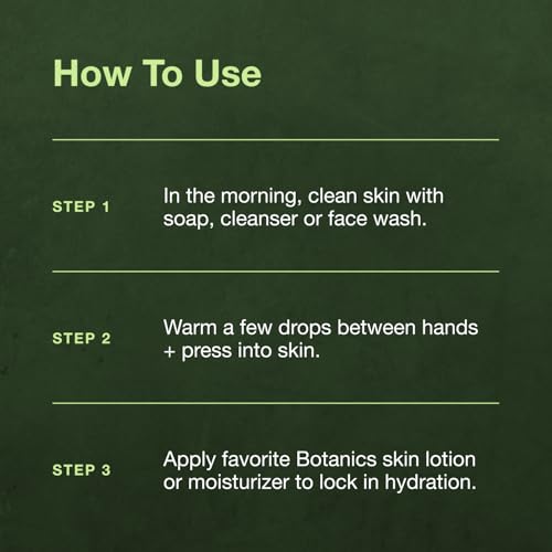 Botanics Facial Oil for Men - Nourishing Daily Face & Beard Oil for Dry Skin - Enriched with Argan & Rosehip Oils - Lightweight & Non-Greasy Men's Skincare - Vegan, Cruelty Free (0.84 Fl Oz)