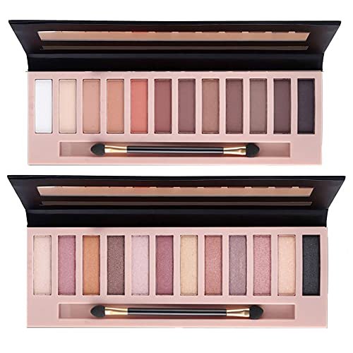 URQT 12-Color Matte & Shimmer Eyeshadow Palette with Brush