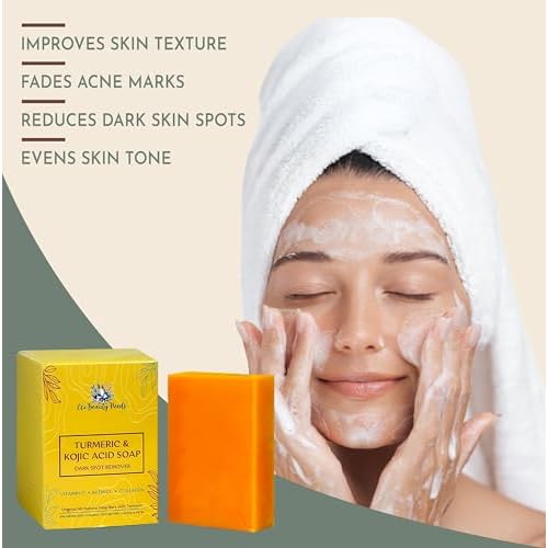 Original Kojic Acid Dark Spot Remover Soap Bars with Vitamin C, Retinol, Collagen, Turmeric Infused with Hyaluronic Acid, Vitamin E, Shea Butter, Olive Oil- 1 Bar