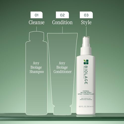 Biolage Thermal Setting Spray - Strengthens Hair,Guards Against Heat Styling,Hair Spray,Vegan,Paraben-Free,8.5 Fl Oz,(Pack of 2)