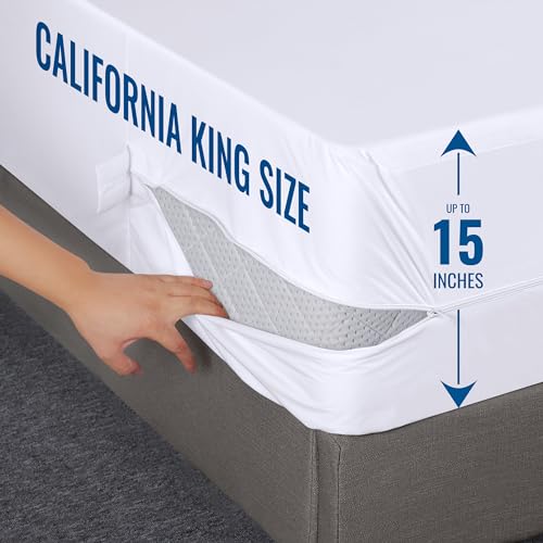 Utopia Bedding Zippered Mattress Encasement California King - 100% Waterproof and Bed Bug Proof Mattress Protector - Absorbent, Six-Sided Mattress Cover