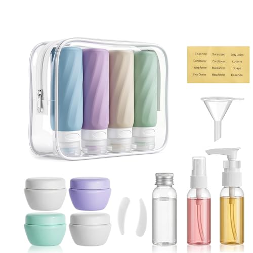 16 Pack TSA Travel Bottles Set – Leak Proof Silicone Containers