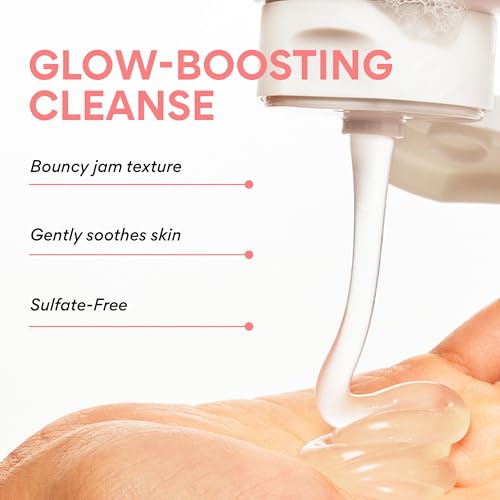 innisfree Cherry Blossom Glow Jam Cleanser, Sulfate Free, Korean Face Wash, Cleansing Foam for Glowing Glass Skin