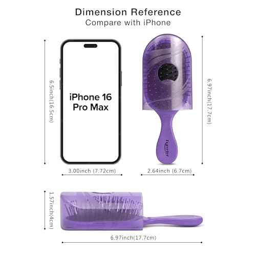 NuWay 4HAIR Traveler U.S. and International Patented Travel Brush (Lavender)