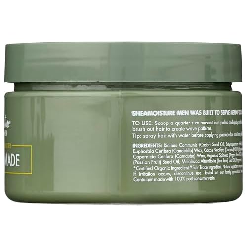 SheaMoisture Men Waves Pomade Argan Oil and Shea Butter - Hair Care Styling Product for Frizz Control and Waves - Men's styling hair wax 4 oz (1)