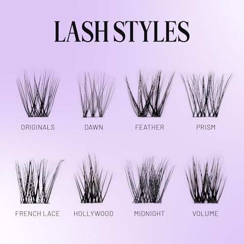 Lilac St - French Lace Glamorous Faux Eyelash Clusters (12mm) - Delicate & Wispy - DIY Lash Extension Wisps - Lightweight & Lifelike - Korean Silk - Lasts 10 Days - Cruelty Free, Vegan - 10 Lashes