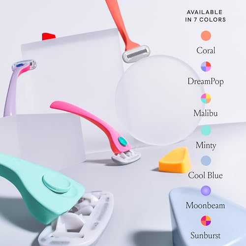 Billie Women’s Razor Kit with 4 Refills & Magnetic Holder - Cool Blue