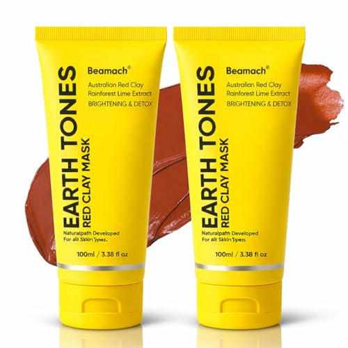 Australian Red Clay Face Mask, Earth Tones Face Mask, Mineral-Rich Purifying Mud Mask with Desert Lime, Rainforest Lime Extracts & Shea Butter, Smoother Skin, All Skin Types, 100 ML (2)