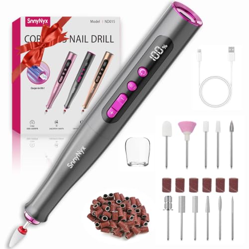 Professional Cordless Electric Nail Drill Kit 35000RPM with LCD Display for Manicure & Pedicure