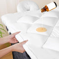 JINGFUD White 3-Inch Plush Lash Bed Topper Set Waterproof Massage Table Cover