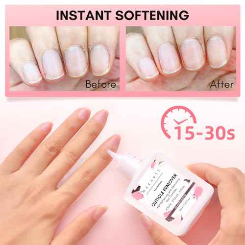 Makartt Cuticle Remover Liquid, 50ml Professional Instant Softener Cream for Dry Cuticles, Salon-Quality Nail Care Dissolver for Manicure & Pedicure Use