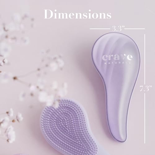 Crave Naturals Large Purple Detangling Hair Brush for All Hair Types, Kids & Toddlers